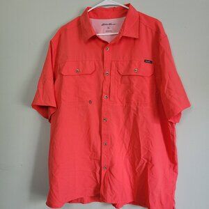 Eddie Bauer Orange Tech Shirt Men's XXL Short Sleeve Moisture Wicking NWT